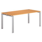 Bureau droit e - link - l. 140 x p. 80 cm - plateau htre - pieds aluminium