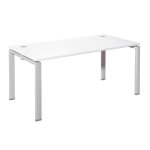 Bureau droit e - link - l. 160 x p. 80 cm - plateau blanc - pieds aluminium Bureau droit e - link - l. 160 x p. 80 cm - plateau blanc - pieds aluminium