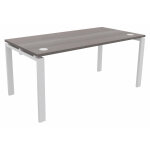 Bureau droit e - link - l. 160 x p. 80 cm - plateau cèdre - pieds blanc Bureau droit e - link - l. 160 x p. 80 cm - plateau cèdre - pieds blanc