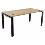 Bureau droit e - link - l. 160 x p. 80 cm - plateau chêne nebraska - pieds noir Bureau droit e - link - l. 160 x p. 80 cm - plateau chêne nebraska - pieds noir