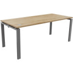 Bureau droit e - link - l. 180 x p. 80 cm - plateau chêne nebraska - pieds aluminium Bureau droit e - link - l. 180 x p. 80 cm - plateau chêne nebraska - pieds aluminium