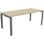 Bureau droit e - link - l. 180 x p. 80 cm - plateau chêne - pieds aluminium Bureau droit e - link - l. 180 x p. 80 cm - plateau chêne - pieds aluminium