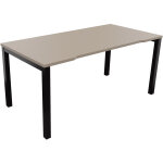 Bureau droit échancré burocolor - l. 160 x p. 80 cm - plateau argile - pieds noir Bureau droit échancré burocolor - l. 160 x p. 80 cm - plateau argile - pieds noir