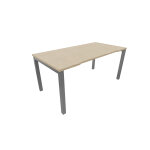 Bureau droit �chancr� burocolor - l. 160 x p. 80 cm - plateau ch�ne - pieds aluminium
