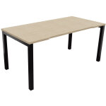 Bureau droit échancré burocolor - l. 160 x p. 80 cm - plateau chêne - pieds noir Bureau droit échancré burocolor - l. 160 x p. 80 cm - plateau chêne - pieds noir