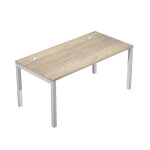 Bureau droit eminence - l. 160 x p. 80 cm - plateau chêne canadien - pieds aluminium Bureau droit eminence - l. 160 x p. 80 cm - plateau chêne canadien - pieds aluminium