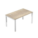 Bureau droit eminence - l. 160 x p. 80 cm - plateau chêne canadien - pieds blanc Bureau droit eminence - l. 160 x p. 80 cm - plateau chêne canadien - pieds blanc