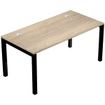 Bureau droit eminence - l. 160 x p. 80 cm - plateau chêne canadien - pieds noir Bureau droit eminence - l. 160 x p. 80 cm - plateau chêne canadien - pieds noir