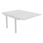 Bureau droit partag 2 postes burocolor - suivant - l. 120 x p. 163 cm - plateau blanc - pieds blanc
