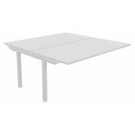 Bureau droit partag 2 postes burocolor - suivant - l. 160 x p. 163 cm - plateau blanc - pieds blanc