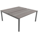 Bureau droit partagé 2 postes burocolor - départ - l. 160 x p. 163 cm - plateau cèdre - pieds aluminium ... Bureau droit partagé 2 postes burocolor - départ - l. 160 x p. 163 cm - plateau cèdre - pieds aluminium ...