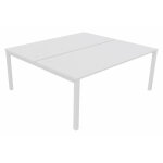 Bureau droit partag 2 postes burocolor - dpart - l. 180 x p. 163 cm - plateau blanc - pieds blanc