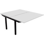 Bureau droit partagé 2 postes burocolor échancré - suivant - l. 140 x p. 163 cm - plateau blanc - pieds ... Bureau droit partagé 2 postes burocolor échancré - suivant - l. 140 x p. 163 cm - plateau blanc - pieds ...