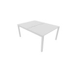 Bureau droit partag� 2 postes burocolor �chancr� - d�part - l. 160 x p. 163 cm - plateau blanc - pieds ...
