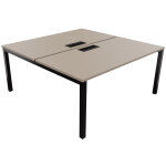 Bureau droit partagé 2 postes burocolor avec trappe d'accès - départ - l. 160 x p. 163 cm - plateau argile ... Bureau droit partagé 2 postes burocolor avec trappe d'accès - départ - l. 160 x p. 163 cm - plateau argile ...