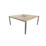 Bureau droit partag� 2 postes burocolor avec trappe d'acc�s - d�part - l. 160 x p. 163 cm - plateau ch�ne ...