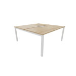 Bureau droit partag� 2 postes burocolor avec trappe d'acc�s - d�part - l. 160 x p. 163 cm - plateau ch�ne ...