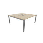 Bureau droit partag� 2 postes burocolor avec trappe d'acc�s - d�part - l. 160 x p. 163 cm - plateau ch�ne ...