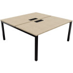 Bureau droit partagé 2 postes burocolor avec trappe d'accès - départ - l. 160 x p. 163 cm - plateau chêne ... Bureau droit partagé 2 postes burocolor avec trappe d'accès - départ - l. 160 x p. 163 cm - plateau chêne ...