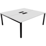 Bureau droit partagé 2 postes burocolor avec trappe d'accès - départ - l. 180 x p. 163 cm - plateau blanc ... Bureau droit partagé 2 postes burocolor avec trappe d'accès - départ - l. 180 x p. 163 cm - plateau blanc ...