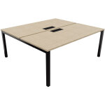 Bureau droit partag� 2 postes burocolor avec trappe d'acc�s - d�part - l. 180 x p. 163 cm - plateau ch�ne ...