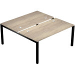 Bureau droit partagé 2 postes eminence - l. 160 x p. 165 cm - plateau chêne canadien - pieds noir Bureau droit partagé 2 postes eminence - l. 160 x p. 165 cm - plateau chêne canadien - pieds noir