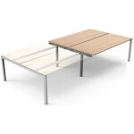 Bureau droit partag� eminence 2 - module suivant - l. 160 x p. 165 cm - plateau ch�ne - pieds aluminium ...