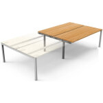 Bureau droit partag� eminence 2 - module suivant - l. 160 x p. 165 cm - plateau h�tre - pieds aluminium ...