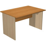 Bureau droit pronto bois - l. 120 x p. 80 cm - plateau aulne - pieds panneaux chêne Bureau droit pronto bois - l. 120 x p. 80 cm - plateau aulne - pieds panneaux chêne