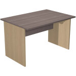 Bureau droit pronto bois - l. 120 x p. 80 cm - plateau cendre - pieds panneaux chne