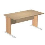 Bureau droit pronto bois - l. 120 x p. 80 cm - plateau ch�ne - pieds l h�tre