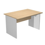 Bureau droit pronto bois - l. 120 x p. 80 cm - plateau ch�ne - pieds panneaux aluminium