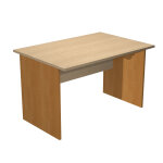 Bureau droit pronto bois - l. 120 x p. 80 cm - plateau chne - pieds panneaux aulne
