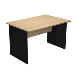 Bureau droit pronto bois - l. 120 x p. 80 cm - plateau chne - pieds panneaux noir