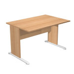 Bureau droit pronto bois - l. 120 x p. 80 cm - plateau h�tre - pieds l h�tre