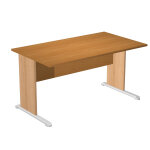 Bureau droit pronto bois - l. 140 x p. 80 cm - plateau aulne - pieds l h�tre