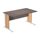 Bureau droit pronto bois - l. 140 x p. 80 cm - plateau cendre - pieds l h�tre