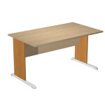 Bureau droit pronto bois - l. 140 x p. 80 cm - plateau chne - pieds l aulne