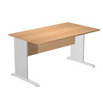 Bureau droit pronto bois - l. 140 x p. 80 cm - plateau htre - pieds l aluminium