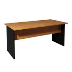 Bureau droit pronto bois - l. 160 x p. 80 cm - plateau aulne - pieds panneaux noir