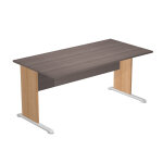 Bureau droit pronto bois - l. 160 x p. 80 cm - plateau cendre - pieds l h�tre