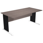 Bureau droit pronto bois - l. 160 x p. 80 cm - plateau cendre - pieds l noir