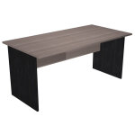 Bureau droit pronto bois - l. 160 x p. 80 cm - plateau cendre - pieds panneaux noir