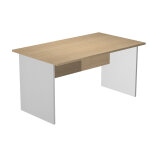 Bureau droit pronto bois - l. 160 x p. 80 cm - plateau ch�ne - pieds panneaux aluminium