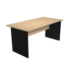 Bureau droit pronto bois - l. 160 x p. 80 cm - plateau ch�ne - pieds panneaux noir