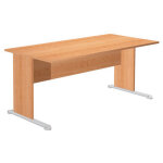 Bureau droit pronto bois - l. 160 x p. 80 cm - plateau h�tre - pieds l h�tre