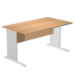 Bureau droit pronto bois - l. 160 x p. 80 cm - plateau h�tre - pieds l aluminium