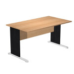 Bureau droit pronto bois - l. 160 x p. 80 cm - plateau h�tre - pieds l noir