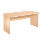 Bureau droit pronto bois - l. 160 x p. 80 cm - plateau h�tre - pieds panneaux h�tre