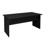 Bureau droit pronto bois - l. 160 x p. 80 cm - plateau noir - pieds panneaux noir